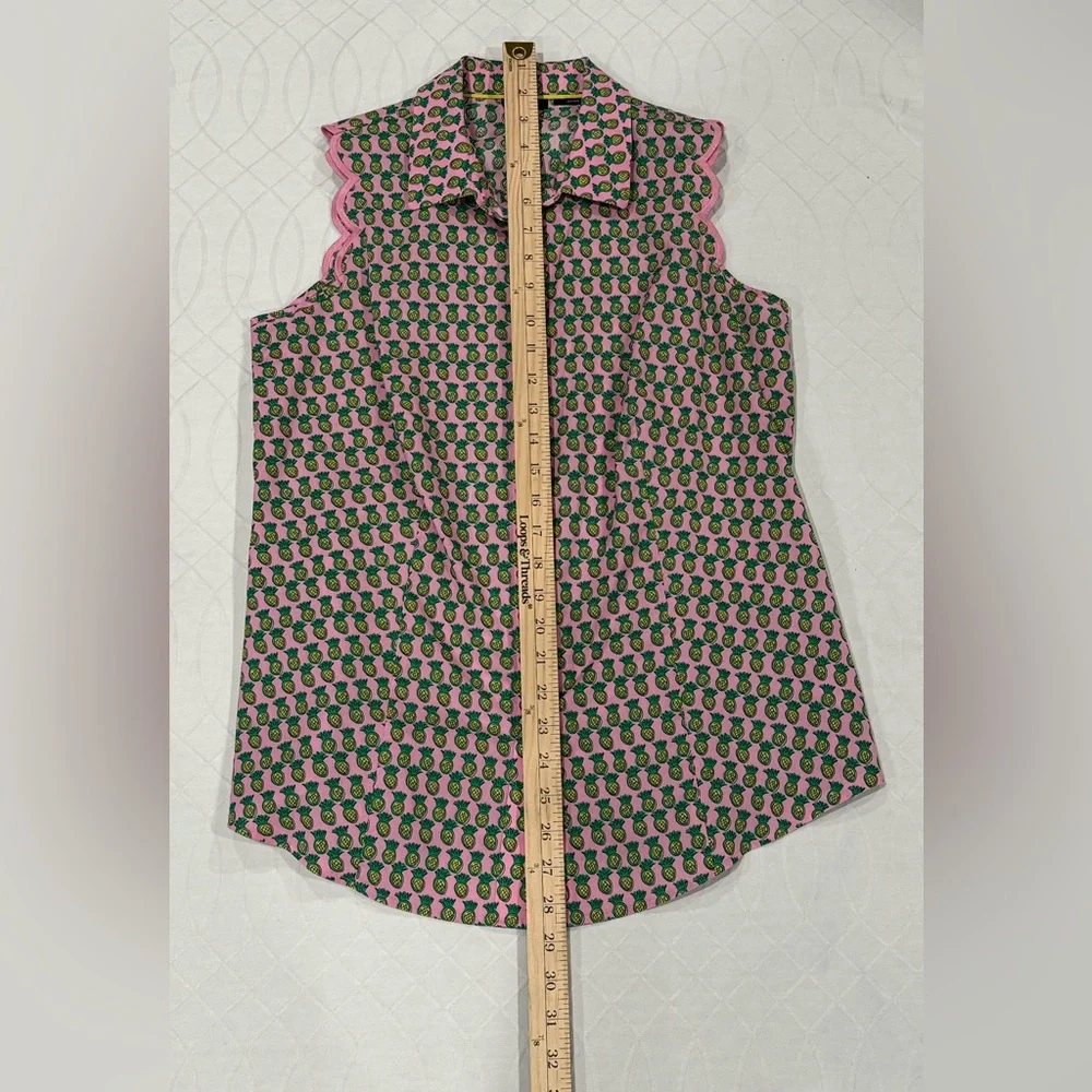 Women’s Talbots Scalloped Pineapple Top Size 4 - Picture 8 of 10